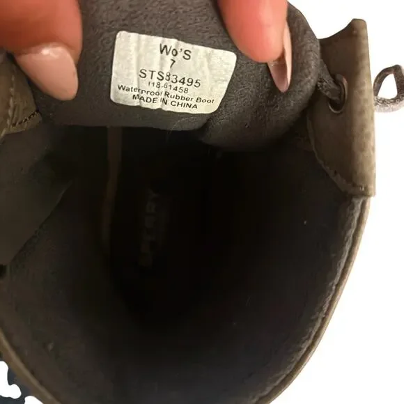 Sperry Women's Saltwater Waterproof Duck Boots Black/Grey Sz 7 - Picture 8 of 10